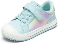 DREAM PAIRS Toddler Sneakers Boys Girls Casual Shoes Kids Storybook Lightweight Walking Skate Shoes,Size 5 Toddler,Rainbow/Blue,SDFS222K