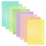 Weysoo A4 Colour Overlays for Dyslexia, 8pcs Dyslexia Reading Overlays Aid, Light Coloured Plastic Guided Reading Overlays for Dyslexia, ADHD, Macaron