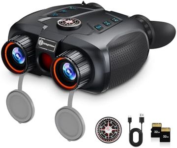 3D VR Night Vision Goggles - Night Vision Binoculars for Adults with Electronic Compass, Rechargeable Binoculars Dual-Lens Diopter Adjustment for Outdoor Enthusiasts and Animal Watchers