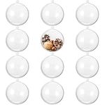 THE TWIDDLERS - Pack of 24 Clear Plastic Baubles - 8cm Fillable Ornaments - DIY Transparent Christmas Decorations and Hanging Balls