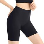 Amazingjoys Seamless Slip Shorts Women's Smooth Slip Panties for Under Dresses,(Black,Medium-Large)