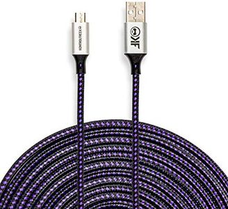 KontrolFreek Gaming Cable Micro USB (12ft) The Premium Durable Gaming Cable [Round Braided Nylon] for Playstation Controllers, Xbox Controllers, PC, Android Smartphones and More