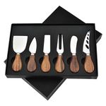 UgyDuky 6Pcs Cheese Knife Set Stainless Steel Cheese Knives with Acacia Wood Handle Charcuterie Knife Set Cheese Slicer/Cheese Cutter/Cheese Fork/Cheese Spreader for Charcuterie Boards Accessories