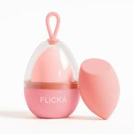FLiCKA Beauty Blender with Case | Easy to Clean, Maintain & Store | Latex-Free Blender | Suitable for Sensitive Skin with Case for Women