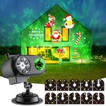 OBEST Projector Lights for Halloween Christmas Holidays, Party Disco Garden Outdoor Indoor Decorations Star, Snow, 2-in-1 Moving Patterns Landscape Lights 80 HD Effects