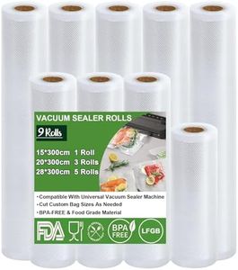 Omtofo Vakuumierbeutel 9 Rollen Vakuumierfolie, Vakuumbeutel Lebensmittel 28/20/15 x 300cm, BPA-frei, reißfest, 150µm, Vakumierfolienrolle für alle Vakuumierer, Mikrowellen and Sous Vide