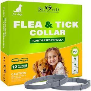Natural Flea & Tick Repellent Collar for Dogs – Plant-Based, Waterproof, 6-Month Pest Protection – Adjustable, Safe (1 Pack, 2 Count)