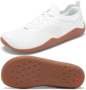 Men's Barefoot Shoes Minimalist Trail Running Sneakers Zero Drop Wide Toe Box Shoes for Men Deadlift Cross Gym Walking Training Shoes White