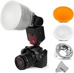 Fomito Universal Cloud Lambency Flash Diffuser + 3 pcs Covers White, Silver & Orange Set for Flash Speedlite