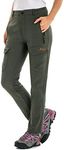 Clothin Women's Ski Pants Snow Gear Gun Pants Cargo Pants Fleece Pants - Insulated Water and Wind-Resistant - Fleece-Lined Soft Shell - Elastic Waist - Zipper Cargo Pockets@ Regular Fit