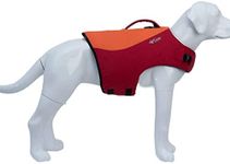 Dog Life Jacket, Sport Style Dog Float Coat with Excellent Buoyancy, Stylish Dog Swimming Safety Vest with Rescue Handle for Small Medium Large Dogs Orange-Red M