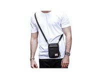 Small Crossbody Bag for Men, Mini Messenger Bag Shoulder Bag for Phone Passport, A-black, S, Mini Messenger Bag