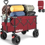 Beach Trolley with Big Universal Wheels, Heavy Duty Camping Trolley Cart with Rebound Handle, Folding Wagon Camping Garden Cart, Collapsible Shopping Wagon