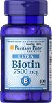 Puritan's Pride Biotin 7500 mcg, healthy hair support, 100 Count by ®