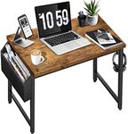 DLisiting Small Desk for Small Spaces - Student Kids Study Writing Computer Table for Bedroom School Work PC Workstation,Rustic 30 31 Inch