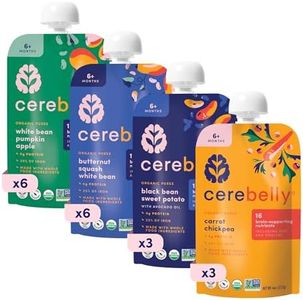 Cerebelly Organic Baby Food Pouches, Vegetarian Protein Bundle, Vegan, No Added Sugar & Non-GMO, 4 oz, 18 Pack