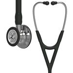 3M Littmann Cardiology IV Diagnostic Stethoscope, Mirror-Finish Chestpiece and Stem, Black Tube, Stainless Headset, 69 cm, 6177