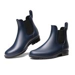 DREAM PAIRS Wellington Boots Women and Men Ankle Ladies Wellies Short Chelsea Booties Waterproof Rain Boots,SDRB2201W-E,Navy,5 UK/38 (EUR)