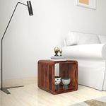 Amazon Brand - Solimo Ouvrir Side Table with 1 Open Shelf (Sheesham Wood, Natural Finish)