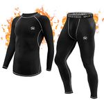 MeetHoo Thermal Underwear, Base Layer Compression Set for Men - Long Sleeve Top & Long John