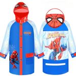 FASHION YO Kids Elsa Spiderman Raincoats Waterproof Rain Jacket Hooded Rain Poncho Toddler Boys Girls Rain Suit Reusable Rainwear with bag Cover 1-8 Years (EVA, Spiderman M (4-6y))