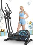 Cowmew Elliptical Cross Trainer For Home, Ultra Quiet Magnetic Cross Trainer with 16-Level Resistance, 8KG Flywheel, 42cm Stride, Weight Capacity 150KG, LCD Monitor, Pulse Sensor，Device Holder
