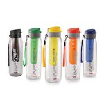 CELLO Infuse Plastic Water Bottle | Detox Bottle with Infuser Chamber | Leakproof Plastic Bottle with Wide Mouth Opening | Ideal for Gym, Office, Travel | Set of 5, 800ml, Assorted