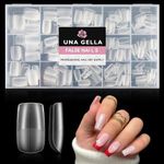 UNA GELLA Nail Tips Short Square False Nails Tips Matte 312Pcs 15Sizes Gel Nail Tips Full Nail Tips for Nail Extension Square Nails Tips Set Press On Nails No C Curve Nail Salon DIY