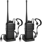 Radioddity GA-2S Walkie Talkies Professional UHF Long Range Walkie Talkie Rechargeable Handheld Two Way Radio with Micro USB Charging Air Acoustic Earpiece for Adults (2 Pack)
