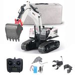 TOUCAN RC HOBBY 1/14 HUINA RC Metal Excavator Digger Model 1594 Radio Light Battery 28CH Sound for Ages 15+