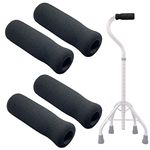 Quad Walking Cane Grip Replacement for Elderly & Disabled Patient Foam Handle Grips Pads, 0.8"x4.5"x1.3", 4 Pcs