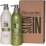 Recamier Saloon In Keratin Ultra Force Shampoo & Conditioner Set Weak & Damaged Hair SalonIn Champu y Tratamiento Cabellos Debiles y Maltratados Kit 33.8Oz-1000ml