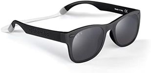 ROSHAMBO Unbreakable Toddler Sunglasses with Strap BPA-free – Girls Boys 2-4 years – Polarized Lens, Bueller (Black)