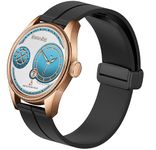 DOUBLERUN Chonograph Date Display Analoge Silicone Magnetic Belt Watch for Men, Series C-170-33