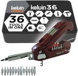 Kelvin Tools Kelvin-36 Multi-Tool Set, 36 Integrated Tools, 26 Bit Screwdriver Set, Tape Measure, Corkscrew (Crimson)