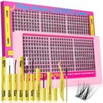 EYES OF YOUTH Wispy Lash Clusters Kit 300pcs, DIY Lash Extension Kit