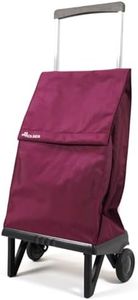 Rolser RS-104PL Folding Shopping Cart, Plagamatic MF, Burgundy, 1.4 gal (40 L), Large Capacity, Compact, Quiet, Lightweight, Smooth Steps, Made in Spain