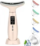 Facial and Neck Massag,erelectric face Lifting, Vibration,Cooling and Warm Functions Skin Care,face Sculpting Tool,Lifts and Tightens Sagging Skin for Anti-Aging (Flower Pink)