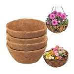 Hanging Planters Baskets, Coconut Hanging Basket Liners Round Planters Coco Liners for Garden Decor Flower Pots 14 Inch 4PCS