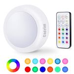 Cadrim Puck Lights, LED Color Changing Puck Lightings and Dimmable Under Cabinet Lights Battery Powered Under Counter Lights with Remote Controls for Kitchen(1 Pack)