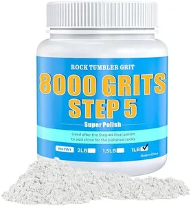 Rock Tumbler 8000 Polishing Grits - Aluminum Oxide, Step 5 Grit - Premium Polish Refill for Final Abrasive Tumbling Powder, 1 Lb Tumbling Media for Stones, Gems, and Glass to Achieve High Shine Finish