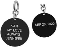 Queenberry 2-sided Personalized Message Engraving Custom Pendant Dangle Charm Bead For European Charm Bracelets