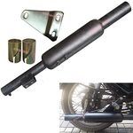 Supremechoice Bike Bullet SLM8 Silencer Bullet Exhaust Customized Short Bottle Chota Punjab Dholki Black Bike Exhaust With Zed Clamp & Bush for Royal Enfield Bullet 350 Twin Spark