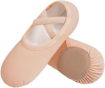 DANSHOW Ballet Shoes for Women Girls Dance Highly Stretch Cotton Shoes Slipper Split Flats Sole(1B-02-28) Pink