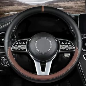 Custom fit for Mazda Car Steering Wheel Cover, Nappa Leather Car Steering Wheel Cover Non-Slip Steering Wheel Cover, Designed for Mazda Interior Accessories (Brown,for Mazda)