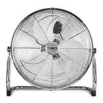 Tower T662000 Metal High-Speed Velocity Floor Fan with Adjustable Tilt, 18”, 100W, Chrome