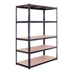 G-Rack Garage Shelving Unit: 180cm x 120cm x 60cm | Single bay, Black 5 Tier Unit | 175kg Load Weight Per Tier (875kg Per Unit) | Home, Office, Garage or Business Use | 5 Year Warranty