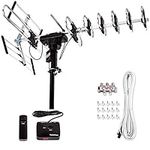 Five Star [Newest 2020] Outdoor Digital Amplified HDTV Antenna - up to 200 Mile Long Range, Directional 360 Degree Rotation by Remote Control, HD 4K 1080P FM Radio,Support 5 TVs Plus Installation Kit