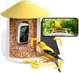 NETVUE by Birdfy AI Smart Bird Feeder with Camera Solar Powered, AI Auto Capture Each Bird Come & Identify 6000+ Bird Species, Cloud Store Bird Videos & Birdwatching On Live, Ideal Gift(Yellow)