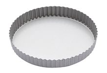 KitchenCraft Non Stick Flan Dish/Quiche Tin with Loose Base, Round, 25 cm, Silver
